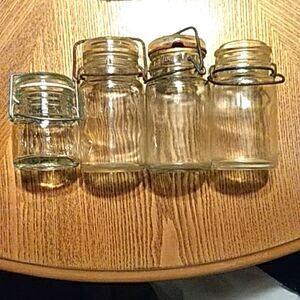 Vintage glass canning jars.